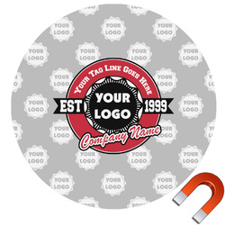 Logo & Tag Line Round Car Magnet - 6" w/ Logos