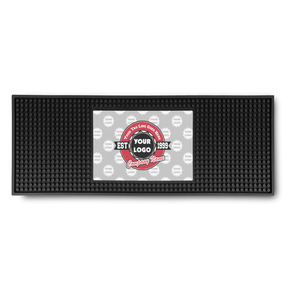 Custom Logo & Tag Line Rubber Bar Mat w/ Logos