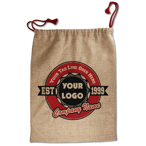 Custom Logo & Tag Line Santa Sack - Single-Sided (Personalized)