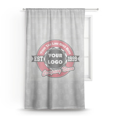 Logo & Tag Line Sheer Curtain - 50" x 84" (Personalized)