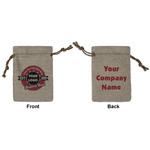 Logo & Tag Line Burlap Gift Bag - Small - Double-Sided (Personalized)