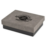 Logo & Tag Line Gift Box w/ Engraved Leather Lid - Small (Personalized)