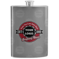 Logo & Tag Line Stainless Steel Flask w/ Logos