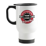 Logo & Tag Line Stainless Steel Travel Mug with Handle
