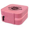 Logo & Tag Line Travel Jewelry Boxes - Leather - Pink - View from Rear