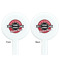 Logo & Tag Line White Plastic 7" Stir Stick - Double Sided - Round - Front & Back