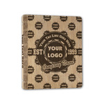 Logo & Tag Line Wood 3-Ring Binder - 1" Half-Letter Size (Personalized)