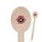 Logo & Tag Line Wooden Food Pick - Oval - Closeup