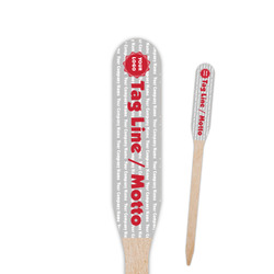 Logo & Tag Line Paddle Wooden Food Picks - Single-Sided (Personalized)