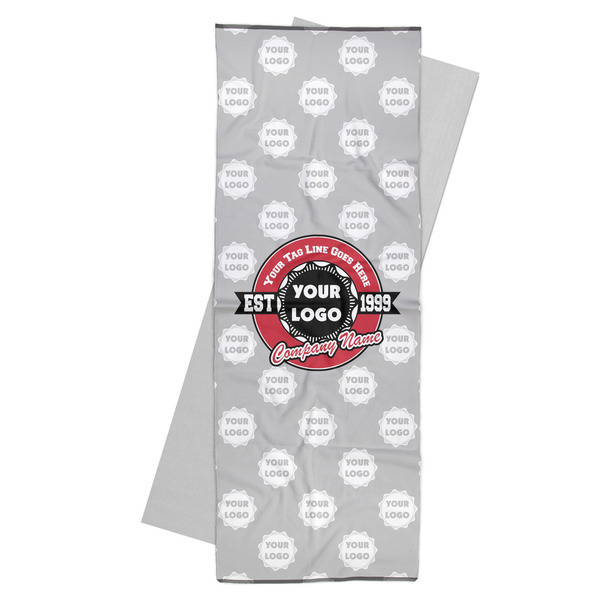 Custom Logo & Tag Line Yoga Mat Towel w/ Logos