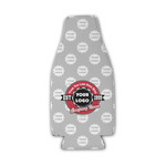 Logo & Tag Line Zipper Bottle Cooler - Single w/ Logos