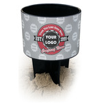 Logo & Tag Line Black Beach Spiker Drink Holder (Personalized)