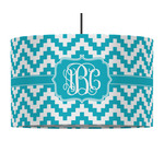 Pixelated Chevron 12" Drum Pendant Lamp - Fabric (Personalized)