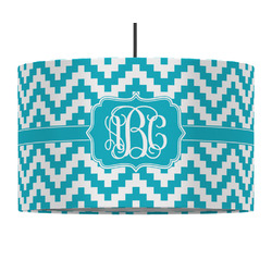 Pixelated Chevron 12" Drum Pendant Lamp - Fabric (Personalized)