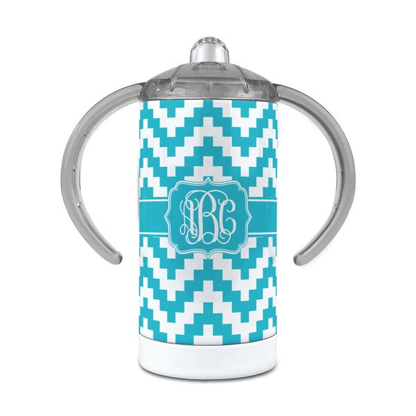 Custom Pixelated Chevron 12 oz Stainless Steel Sippy Cup (Personalized)