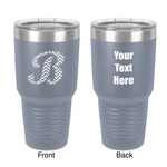 Pixelated Chevron 30 oz Stainless Steel Tumbler - Grey - Double-Sided (Personalized)