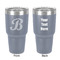 Pixelated Chevron 30 oz Stainless Steel Ringneck Tumbler - Grey - Double Sided - Front & Back