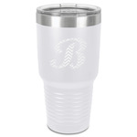 Pixelated Chevron 30 oz Stainless Steel Tumbler - White - Single-Sided (Personalized)