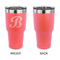 Pixelated Chevron 30 oz Stainless Steel Ringneck Tumblers - Coral - Single Sided - APPROVAL