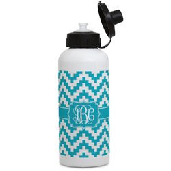 Pixelated Chevron Water Bottles - Aluminum - 20 oz - White (Personalized)