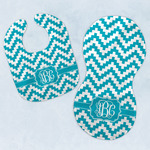 Pixelated Chevron Baby Bib & Burp Set w/ Monogram