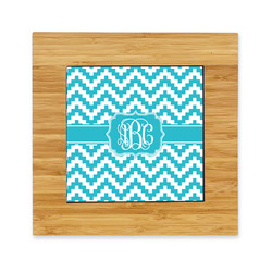 Pixelated Chevron Bamboo Trivet with Ceramic Tile Insert (Personalized)