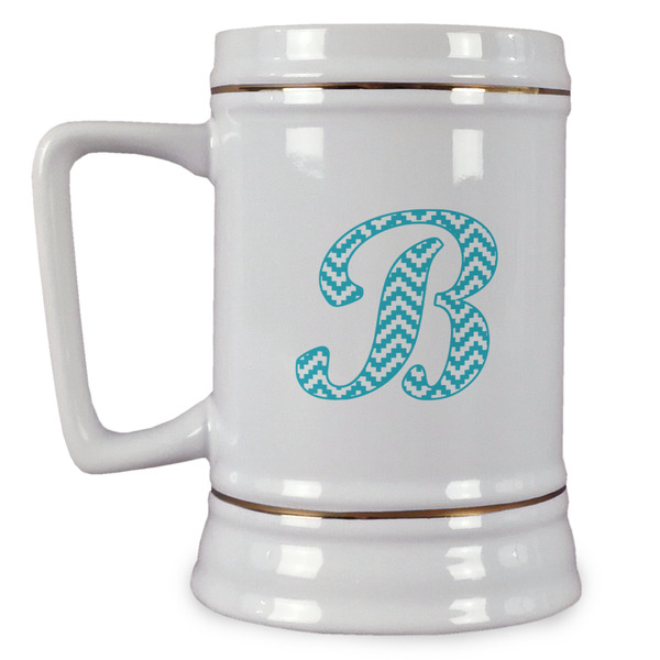 Custom Pixelated Chevron Beer Stein (Personalized)