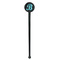 Pixelated Chevron Black Plastic 7" Stir Stick - Round - Single Stick