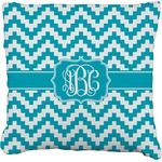 Pixelated Chevron Faux-Linen Throw Pillow 20" (Personalized)