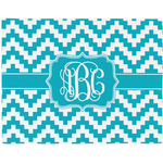 Pixelated Chevron Woven Fabric Placemat - Twill w/ Monogram