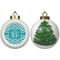 Pixelated Chevron Ceramic Christmas Ornament - X-Mas Tree (APPROVAL)