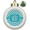 Pixelated Chevron Ceramic Christmas Ornament - Xmas Tree (Front View)