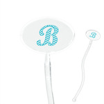 Pixelated Chevron 7" Oval Plastic Stir Sticks - Clear (Personalized)