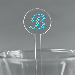 Pixelated Chevron 7" Round Plastic Stir Sticks - Clear (Personalized)