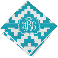 Pixelated Chevron Cloth Cocktail Napkin - Single w/ Monogram