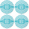 Pixelated Chevron Coaster Round Rubber Back - Apvl