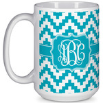 Pixelated Chevron 15 Oz Coffee Mug - White (Personalized)