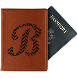 Pixelated Chevron Passport Holder - Faux Leather - Double Sided (Personalized)