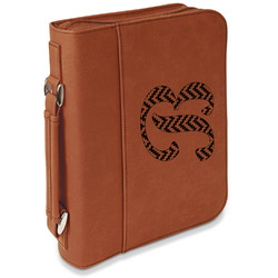 Pixelated Chevron Leatherette Book / Bible Cover with Handle & Zipper (Personalized)