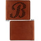 Pixelated Chevron Cognac Leatherette Bifold Wallets - Front and Back Single Sided - Apvl