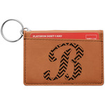 Pixelated Chevron Leatherette Keychain ID Holder - Single Sided (Personalized)