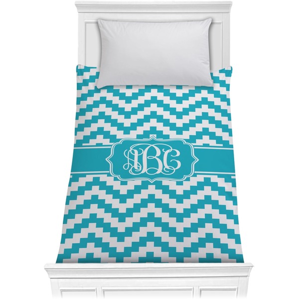 Custom Pixelated Chevron Comforter - Twin XL (Personalized)