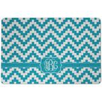 Pixelated Chevron Dog Food Mat w/ Monogram