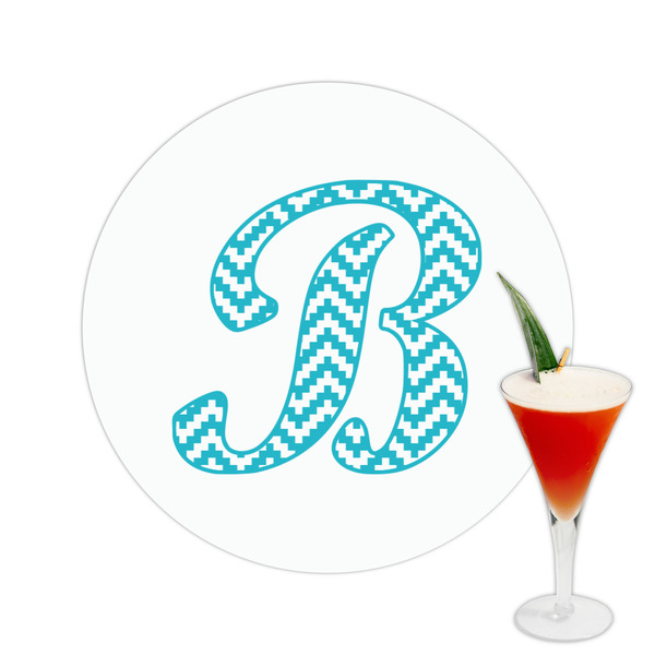 Custom Pixelated Chevron Printed Drink Topper -  2.5" (Personalized)