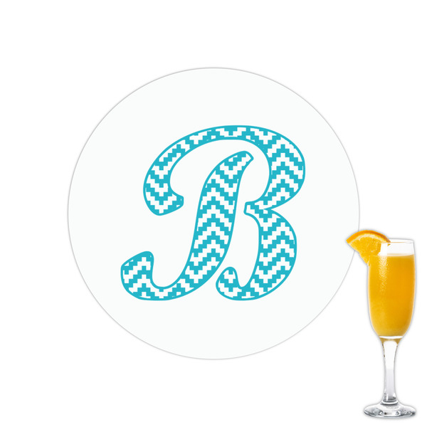 Custom Pixelated Chevron Printed Drink Topper - 2.15" (Personalized)