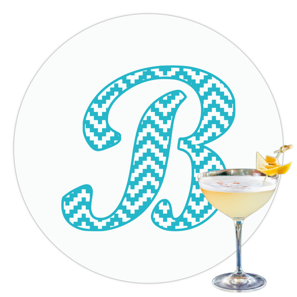 Custom Pixelated Chevron Printed Drink Topper - 3.5" (Personalized)