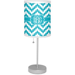 Pixelated Chevron 7" Drum Lamp with Shade Linen (Personalized)