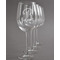 Pixelated Chevron Engraved Wine Glasses Set of 4 - Front View