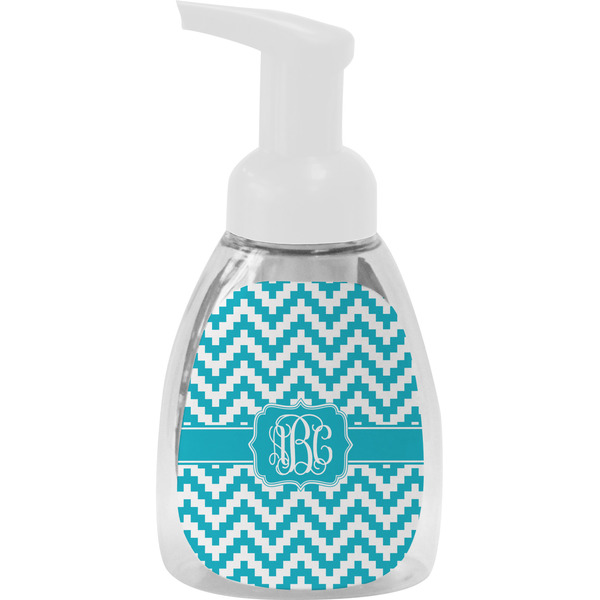 Custom Pixelated Chevron Foam Soap Bottle - White (Personalized)