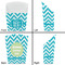 Pixelated Chevron French Fry Favor Box - Front & Back View